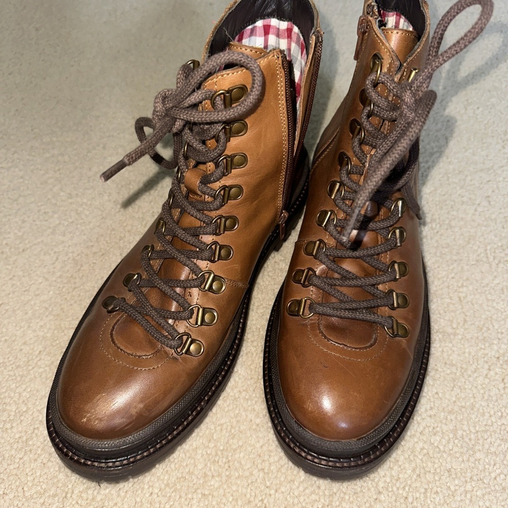 Vintage Foundry Vulcan Brown Leather Boots Mens 10 Lace Up Croc Ankle Combat Zip